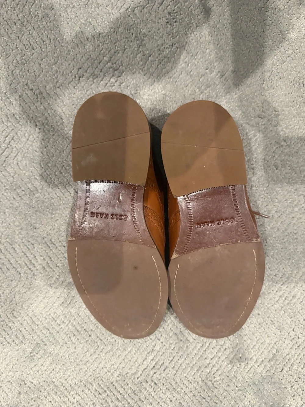 Cole Haan Men’s 8 1/2 Tan Leather Wingtip Derby Shoes